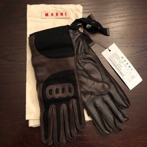 Marni leather winter driving gloves